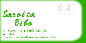 sarolta bibo business card